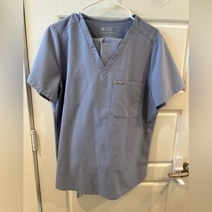 women Vapor Blue Space Dye Catarina One-Pocket Scrub Top + Kade Cargo Scrub Pant
